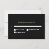 Elegant black and gold Gothic Wedding RSVP Card (Devant)