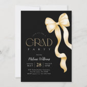 Elegant Black and Gold Graduation Invitation (Devant)