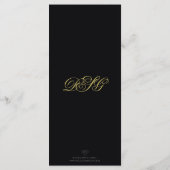 Elégant Black and Gold Heart Flourish Menu Mariage (Dos)