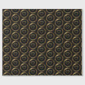 Elegant Black and Gold Hearts Pattern  Cadeaupapier (Vlak)