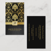 Elegant Black and Gold Interior Designer Visitekaartje (Voorkant / Achterkant)