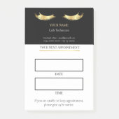 Elegant black and gold Lash appointment Post-it® Notes (Voorkant)