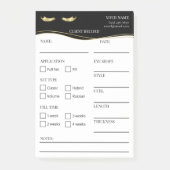 Elegant black and gold Lash Client  Post-it® Notes (Devant)