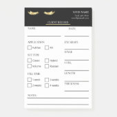 Elegant black and gold Lash Client  Post-it® Notes (Devant)