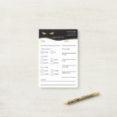Elegant black and gold Lash Client  Post-it® Notes (Sur un bureau)