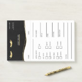 Elegant black and gold Lash Client  Post-it® Notes (Sur un bureau)
