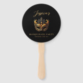 Elegant Black and Gold Masquerade Party Handwaaier (Voorkant)