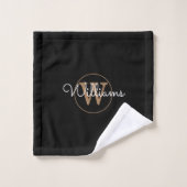 Elegant Black and Gold Monogram Bath-handdoekset Bad Handdoek (Wasdoekje)
