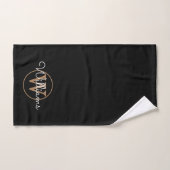 Elegant Black and Gold Monogram Bath-handdoekset Bad Handdoek (Handdoek)