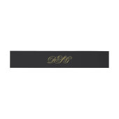 Elegant Black and Gold Monogram Weddenschap Uitnodigingen Wikkel (Vlak)
