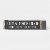 Elegant Black and Gold Name Bord - Desk Bureau Naambordje (Voorkant)