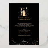 Elegant Black and Gold New Year Invitation Card (Verso)