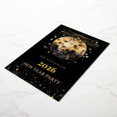 Elegant Black and Gold New Year Invitation Card (Rotation)
