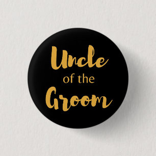 Elegant Black and Gold oom van de Groom-toets Ronde Button 3,2 Cm
