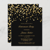 Elegant Black and Gold Script Retirement Party (Voorkant / Achterkant)