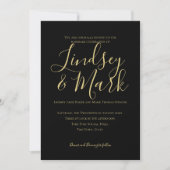 Elegant Black and Gold Script Weddenschap Kaart (Voorkant)