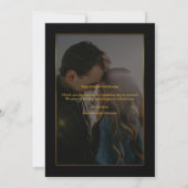 Elegant Black and Gold Weddenschap Hartelijk dank Bedankkaart (Achterkant)