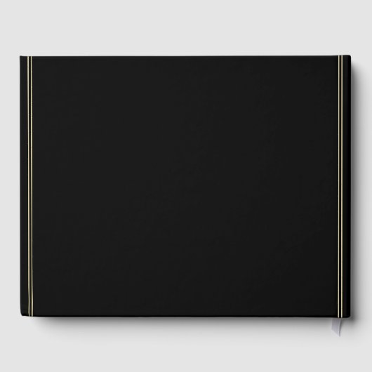 Elegant Black and Gold Wedding Guest Book Gastenboek (Achterkant)