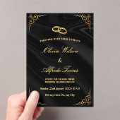Elegant Black and Gold Wedding Invitation (In situ (ordinateur de poche))