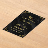 Elegant Black and Gold Wedding Invitation (Poser)