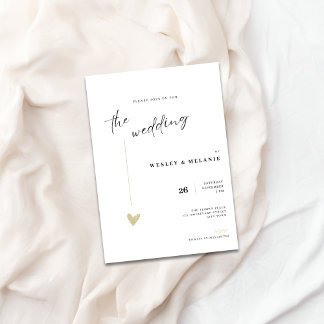 Elegant Black and Gold Wedding Invitation Kaart