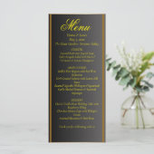 Elegant Black and Gold Wedding Menu (Debout devant)
