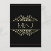 Elegant Black and Gold Wedding Menu (Voorkant)