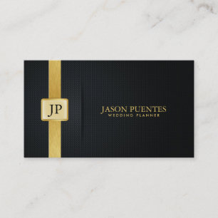Elegant Black and Gold Wedding Planner Visitekaartje