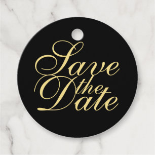 Elegant Black and Gold Wedding Save the Date Bedankjes Labels
