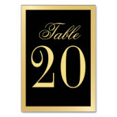 Elegant Black and Gold Wedding Table Number Kaart (Achterkant)