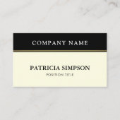 Elegant Black and Ivory Cream Minimalist QR Code Visitekaartje (Voorkant)