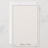 Elegant Black and Ivory Script Monogram Briefpapier (Voorkant)