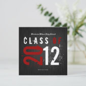 Elegant Black and Metallic Gold Class of 2012 Kaart (Staand voorkant)