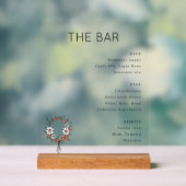 Elegant Black and Orange Floral Bar Menu (Neutre)