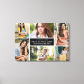 Elegant Black and White Afstuderen Photo Collage Canvas Afdruk (Voorkant)