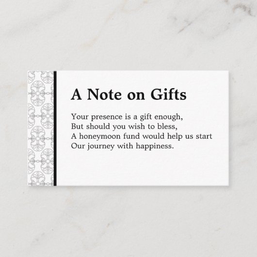 Elegant Black and White Art Deco Style Informatiekaartje (Voorkant)