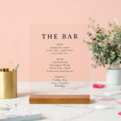 Elegant Black and White Bar Menu Sign (Mariage)