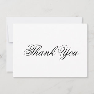 Elegant Black and White Calligraphy Formal Wedding Bedankkaart