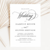 Elegant Black and White Calligraphy Wedding Kaart