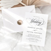 Elegant Black and White Calligraphy Wedding Kaart