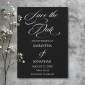 Elegant Black and White Calligraphy Wedding Save The Date