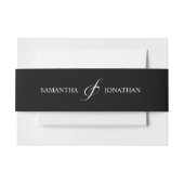 Elegant Black and White Calligraphy Wedding Uitnodigingen Wikkel (Voorkant Voorbeeld)