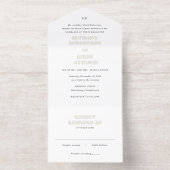 Elegant Black and White Classic Wedding All In One Uitnodiging (Binnenkant)