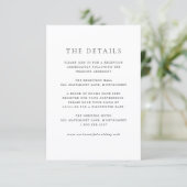 Elegant Black and White Classic Wedding Informatiekaartje (Staand voorkant)