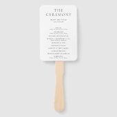 Elegant Black and White Classic Wedding Program Handwaaier (Voorkant)