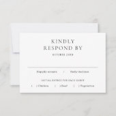 Elegant Black and White Classic Wedding RSVP Kaartje (Voorkant)