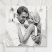 Elegant Black and White Custom Wedding Monogram Bedankjes Labels (Achterkant)