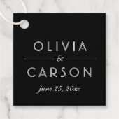 Elegant Black and White Custom Wedding Monogram Bedankjes Labels (Voorkant)