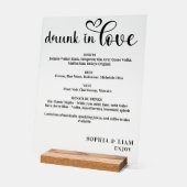 Elegant Black and White Drunk in Love Wedding Menu (Angle)