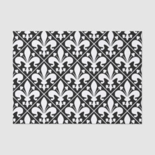Elegant Black and White Fleur de Lys Tissuepapier